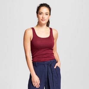 Ginger Maroon Sleeveless Tank Top